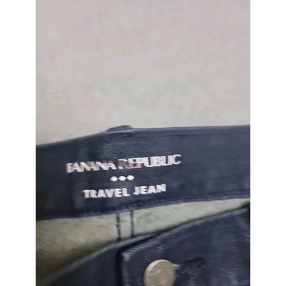 Banana Republic Travel Jeans Mens 32x32‎ Athletic Tapered Stretch Dark Blue NWOT